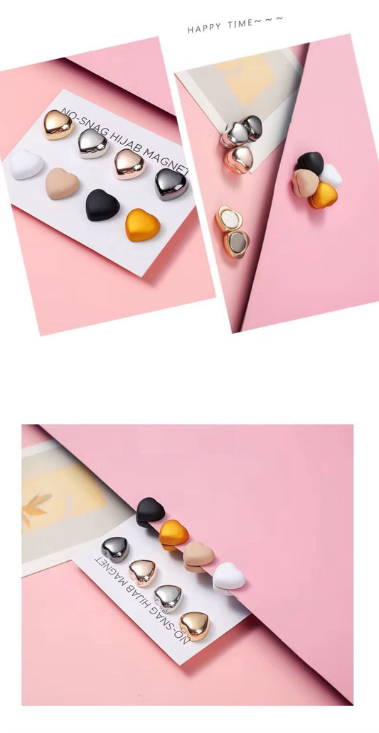 Magnetischer Herzknopf aus Edelstahl – Almod Fashion & Hijab