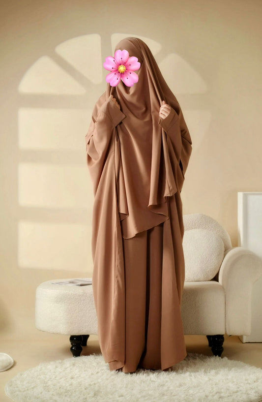 2-teiliges Abaya & Khimar Set - Nida-Stoff - Elegant & Zeitlos