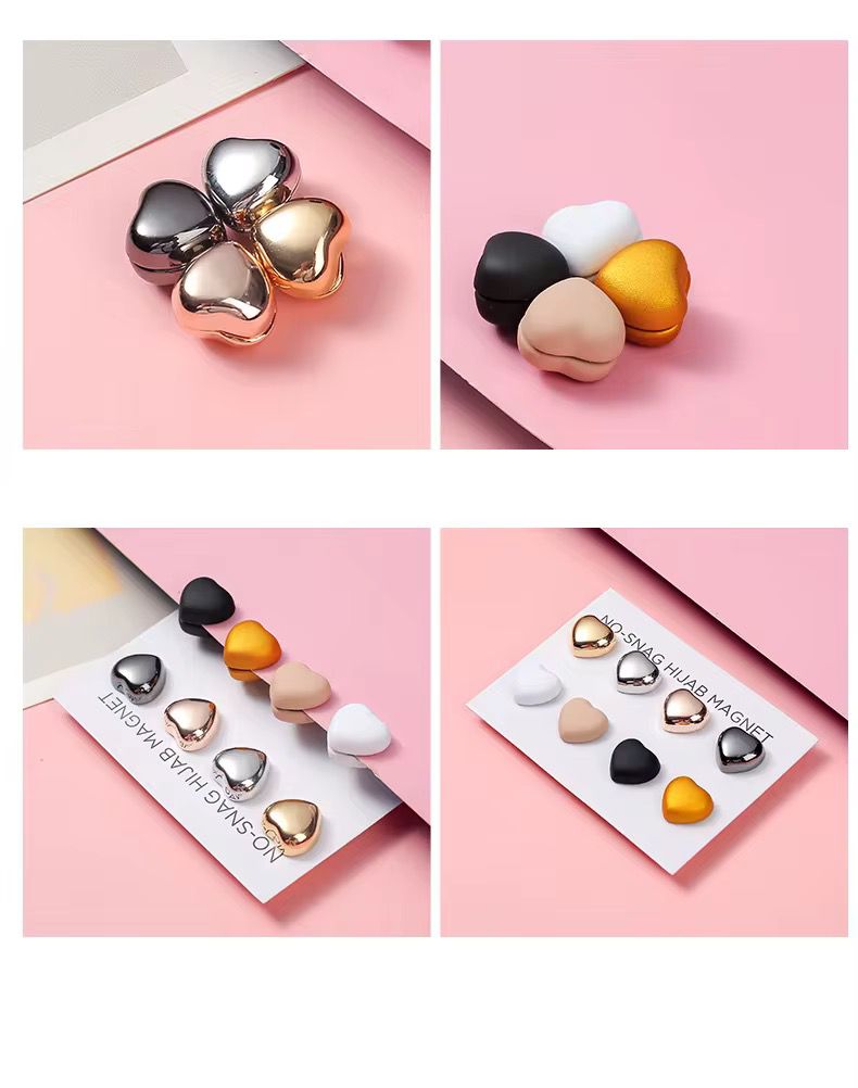 Magnetischer Herzknopf aus Edelstahl – Almod Fashion & Hijab