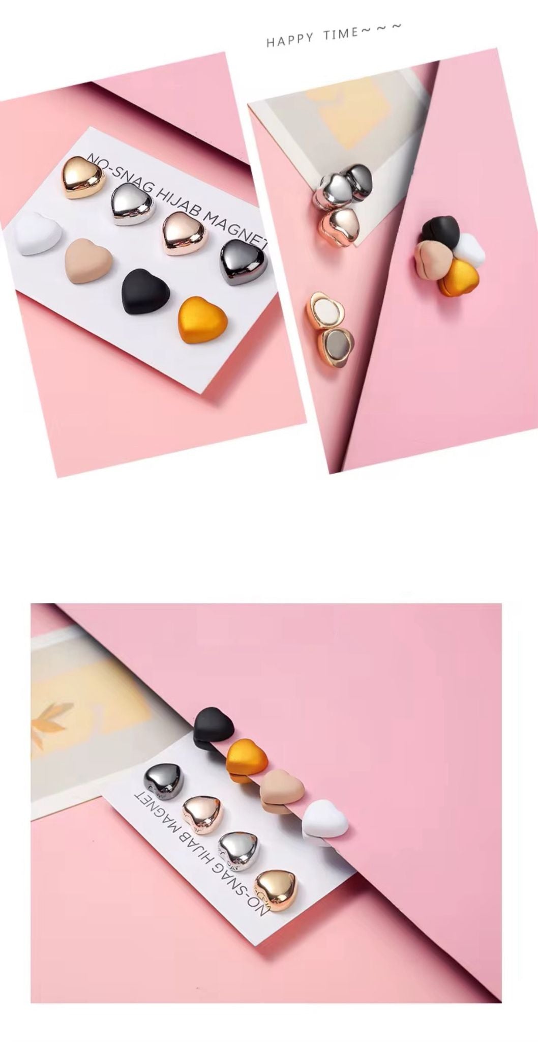 Magnetischer Herzknopf aus Edelstahl – Almod Fashion & Hijab